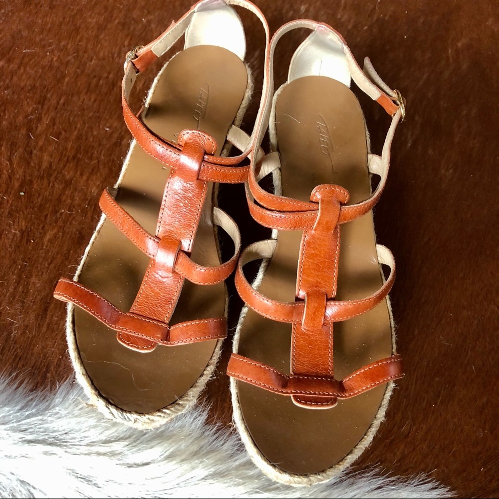 Tapeet Orange Strappy Playform Sandals size 8.5 - Picture 2 of 8